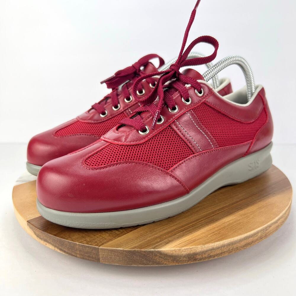 EUC SAS 8 Free Time Mesh Walking Ruby Leather Comfort Women's Sneaker